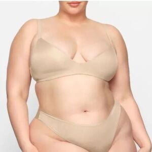 NWT SKIMS Wireless Form T Shirt Demi Bra Sand 34C (BR-WRL-1889)